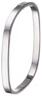 Silver bangle High polish Sterling Silver Rectangle 5mm TV hinged 60mm by 52mm, 11g grams.