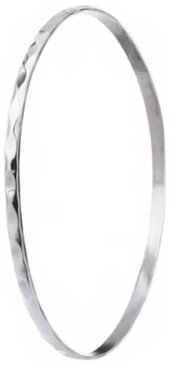 Silver bangle High polish Hammered Sterling Silver Hemisphere reflective 67mm diameter