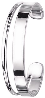 Silver bangle High polish Sterling Silver Split bar 62mm diameter