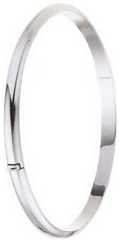 Silver bangle High polish Sterling Silver Hollow half circle