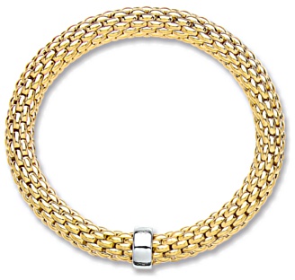 Silver bracelet Yellow gold plated Sterling Silver Popcorn 7.5 inch, 15.8 grams.