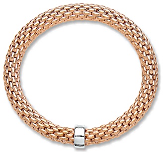 Silver bracelet Rose gold plated Sterling Silver Popcorn 7.5 inch, 15.8 grams.