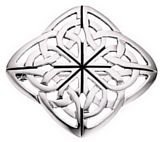 Silver brooch High polish Sterling Silver Celtic square 33mm