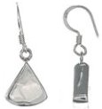 Silver drop earrings High polish Sterling Silver Triangle curved