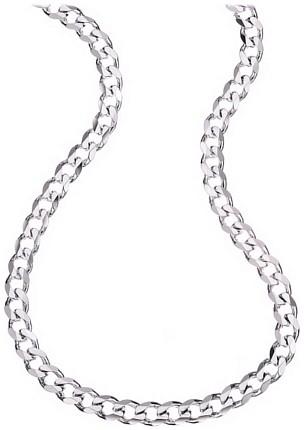 Silver necklace High polish Sterling Silver Mens 5mm curb 20 inch, 33.4 grams.