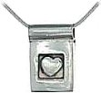 Silver pendant High polish Sterling Silver Square heart on chain 15 inch