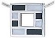Silver pendant Enamel High polish Sterling Silver Black and white square