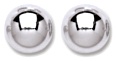 Silver stud earrings High polish Sterling Silver 10mm ball rhodium plated