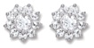 Silver stud earrings Clear zirconium Sterling Silver Jewel cluster, 2 grams.