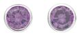 Silver stud earrings Lavender CZ High polish Sterling Silver Round