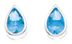 Silver stud earrings Blue glass High polish Sterling Silver Tear