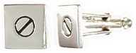 Silver cufflinks High polish Sterling Silver Square and screwhead