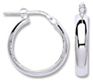 Silver hoop earrings High polish Sterling Silver 20mm D shape, 3.1 grams.