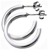 Silver hoop earrings High polish Sterling Silver Square hoops