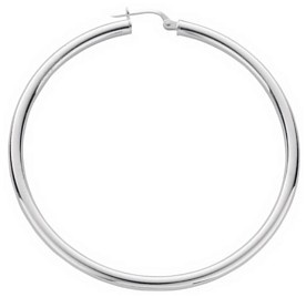 Silver hoop earrings High polish Sterling Silver Circle plain 2mm, 7.1 grams.