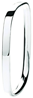 Silver bangle High polish Sterling Silver 5mm rectanglular transverse solid, 29.4 grams.