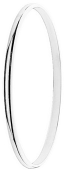 Silver bangle High polish Sterling Silver 4mm D-shape, 7.7 grams.