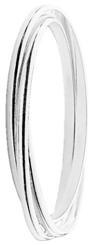 Silver bangle High polish Sterling Silver Triple loop D-shape, 32 grams.