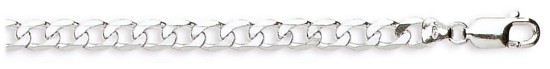 Silver bracelet High polish Sterling Silver 7.5 inch 7mm curb economy, 10 grams.