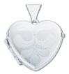 Silver pendant High polish Sterling Silver Heart small patterned
