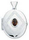 Silver pendant High polish Sterling Silver Garnet Oval diamond pattern and jewel