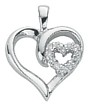 Silver pendant Sterling Silver Clear zirconium Heart twist, 1.8 grams.