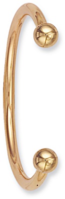 Gold bangle High polish 9ct gold 5mm unisex solid torque (large gents shown), 33 grams.