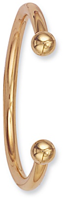 Gold bangle High polish 9ct gold Mens 6mm large solid torque, 57 grams.