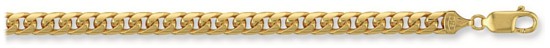 Gold chain 18 inch High polish 9ct gold 5.4mm by 1.9mm curb domed, 28.5 grams.