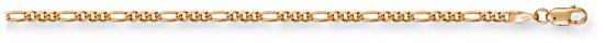 Gold chain 30 inch High polish 9ct gold 2.2mm by 0.7mm figaro, 6 grams.