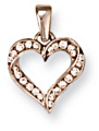 Gold pendant Clear zirconium High polish 9ct white gold Heart cutout twist 15.3mm width, 2.1 grams.
