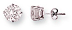 Gold stud earrings Clear zirconium High polish 9ct white gold 8mm round
