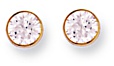 Gold stud earrings Clear zirconium High polish 9ct Gold 7mm round