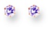 Gold stud earrings Lavender CZ High polish 9ct Gold 3mm round