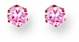 Gold stud earrings Pink CZ High polish 9ct Gold 4mm round