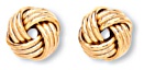 Gold stud earrings High polish 9ct gold Triple tubular knot 10mm