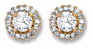 Gold stud earrings Clear zirconium High polish 9ct gold Jewel and cluster, 1.3 grams.