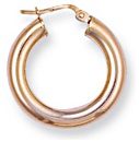 Gold hoop earrings High polish 9ct gold Circle plain 23mm, 2.0 grams.