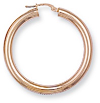 Gold hoop earrings High polish 9ct gold Circle plain 38mm diameter, 3.1 grams.