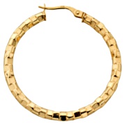 Gold hoop earrings High polish 9ct gold Rotating squares 36mm, 2.0 grams.