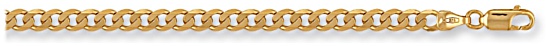 Gold bracelet High polish 9ct gold 4.6mm x 1.25mm curb, 6 grams.