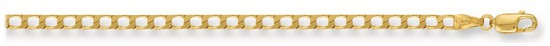 Gold chain High polish 9ct gold 18 inch 2.5mm curb square, 5.9 grams.