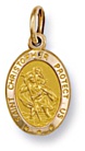 Gold pendant High polish 9ct gold St Christopher oval medium, 1.6 grams.