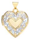 Gold pendant High polish 9ct gold Family heart white detail 4 pictures