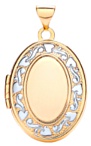 Gold pendant High polish 9ct gold Family oval white detail 4 pictures