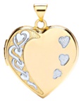 Gold pendant High polish 9ct gold Family heart white detail 4 pictures