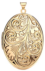 Gold pendant High polish 9ct gold Family oval large natural pattern 4 pictures